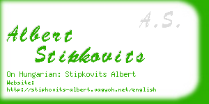 albert stipkovits business card